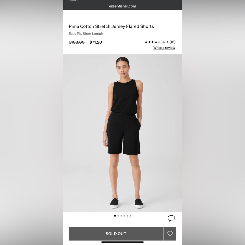 Eileen Fisher Pima Cotton Stretch Jersey Flared Shorts
